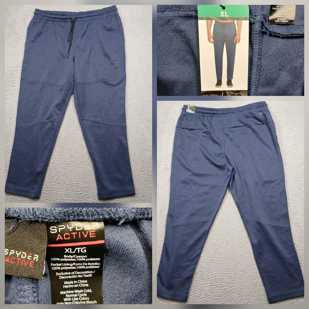 Spyder Active Joggers Men's XL Blue Performance Fleece Pants NWT